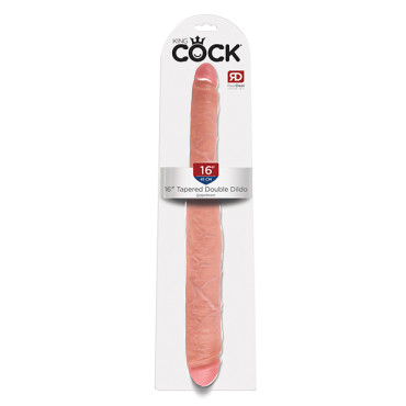 King Cock 16" Tapered Double Dildo - Flesh