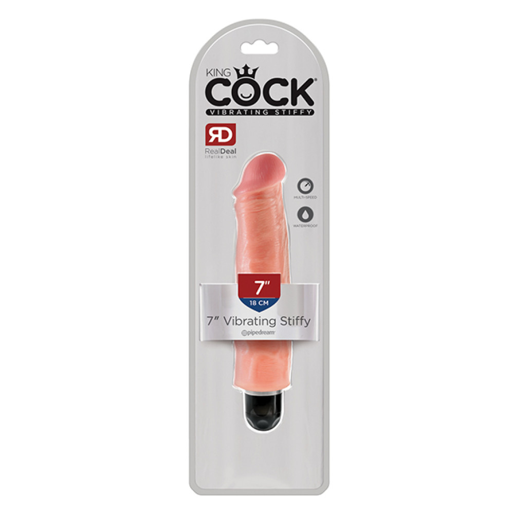 King Cock  7" Vibrating Stiffy - Flesh
