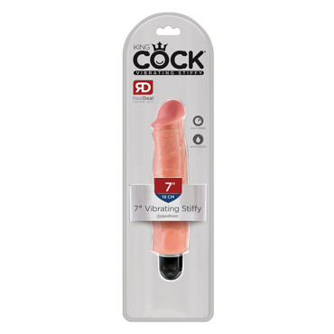 King Cock  7" Vibrating Stiffy - Flesh
