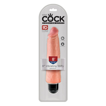 King Cock  8" Vibrating Stiffy - Flesh
