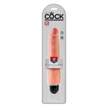 King Cock  9" Vibrating Stiffy - Flesh