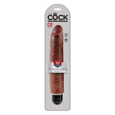 King Cock  10" Vibrating Stiffy - Brown