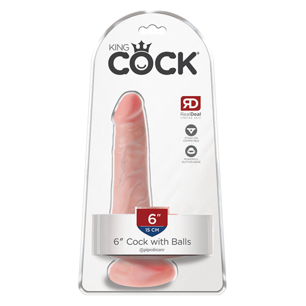 King Cock 6" Cock w/Balls - Flesh