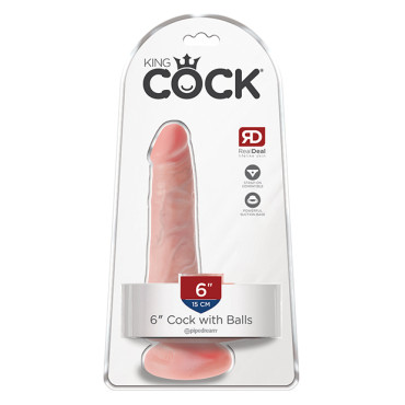 King Cock 6" Cock w/Balls - Flesh