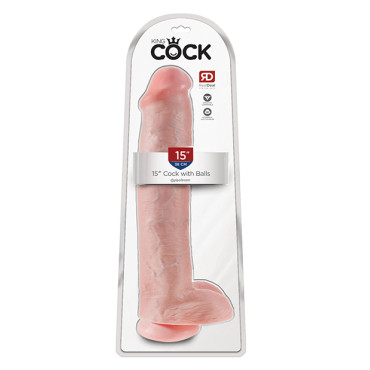 King Cock 15" Cock w/Balls - Flesh