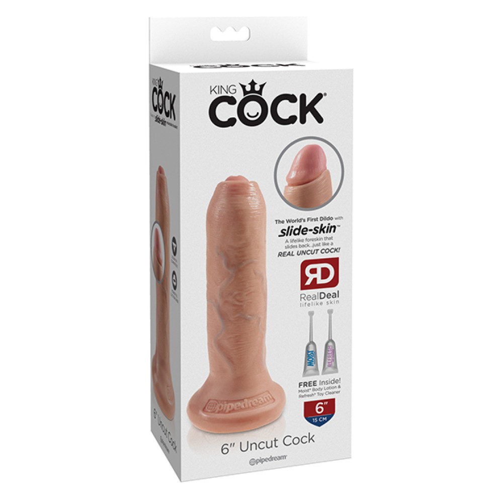 King Cock 6" Uncut Dildo - Flesh