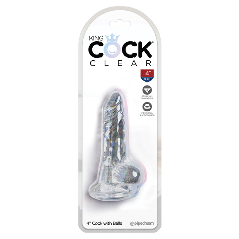 King Cock Clear 4" Cock w/Balls