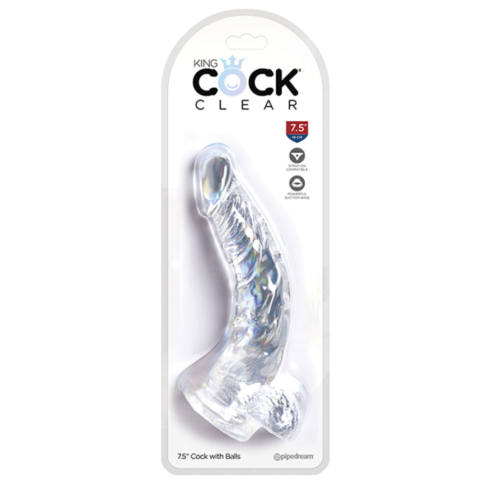 King Cock Clear 7.5" Cock w/Balls