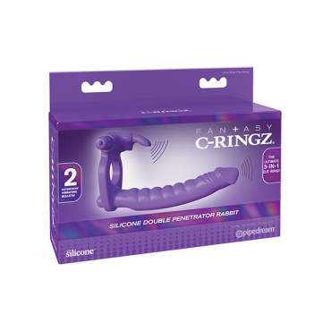 Fantasy C-Ringz Silicone Double Pene Rabbit - Purple