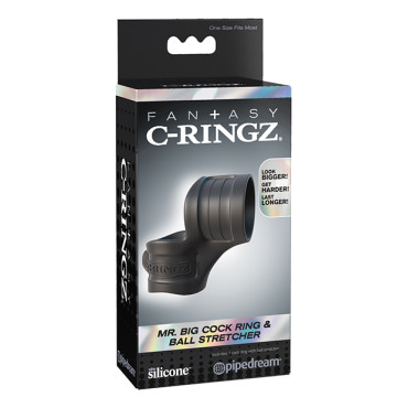 Fantasy C-Ringz Mr. Big Cock Ring & Ball Stretcher - Black