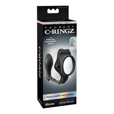 Fantasy C-Ringz Rock Hard Ass-Gasm Vibrating Ring - Black