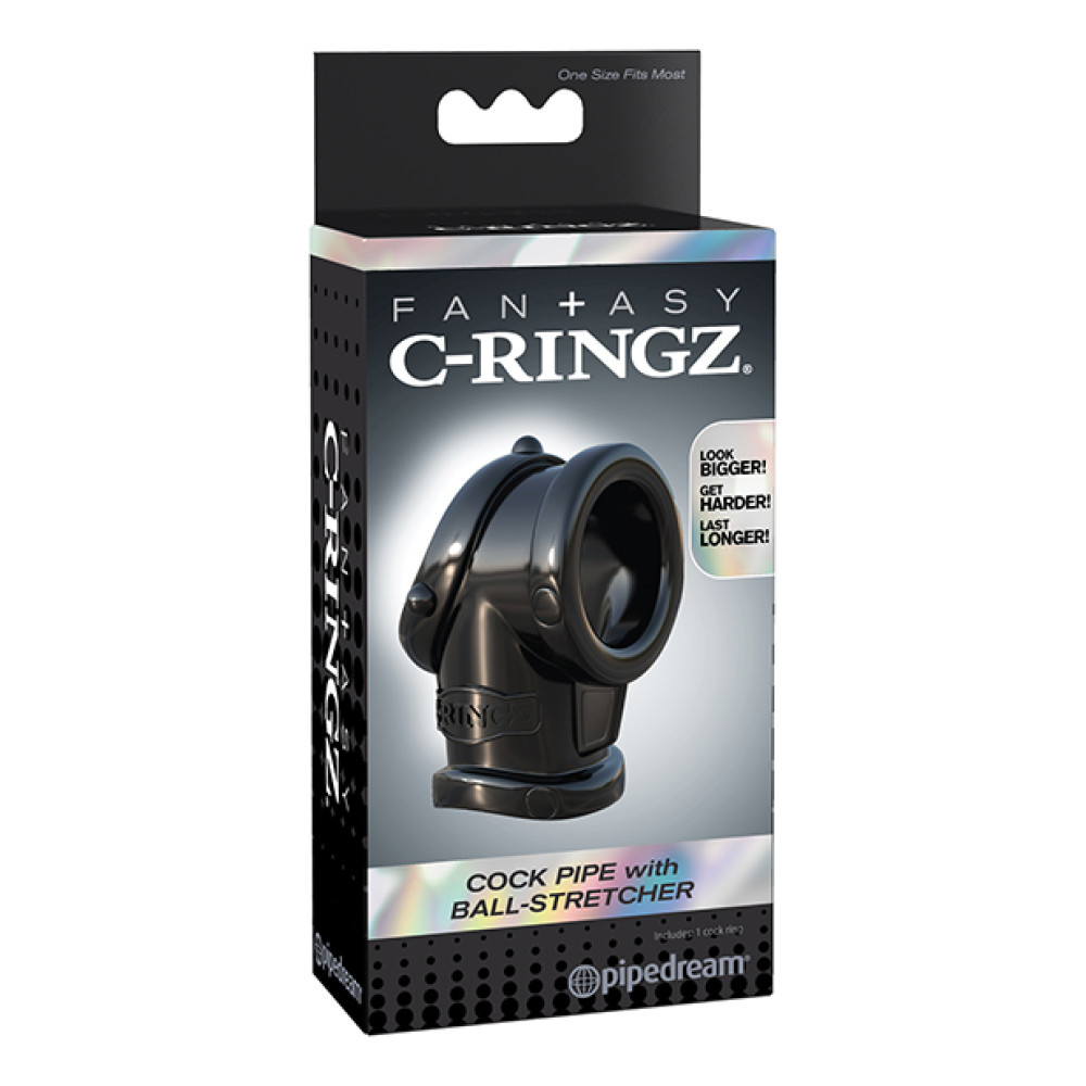 Fantasy C-Ringz Cock Pipe w/Ball Stretcher - Black