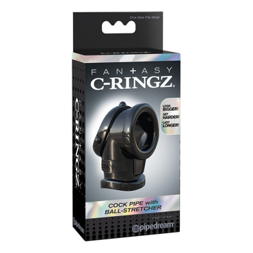 Fantasy C-Ringz Cock Pipe w/Ball Stretcher - Black
