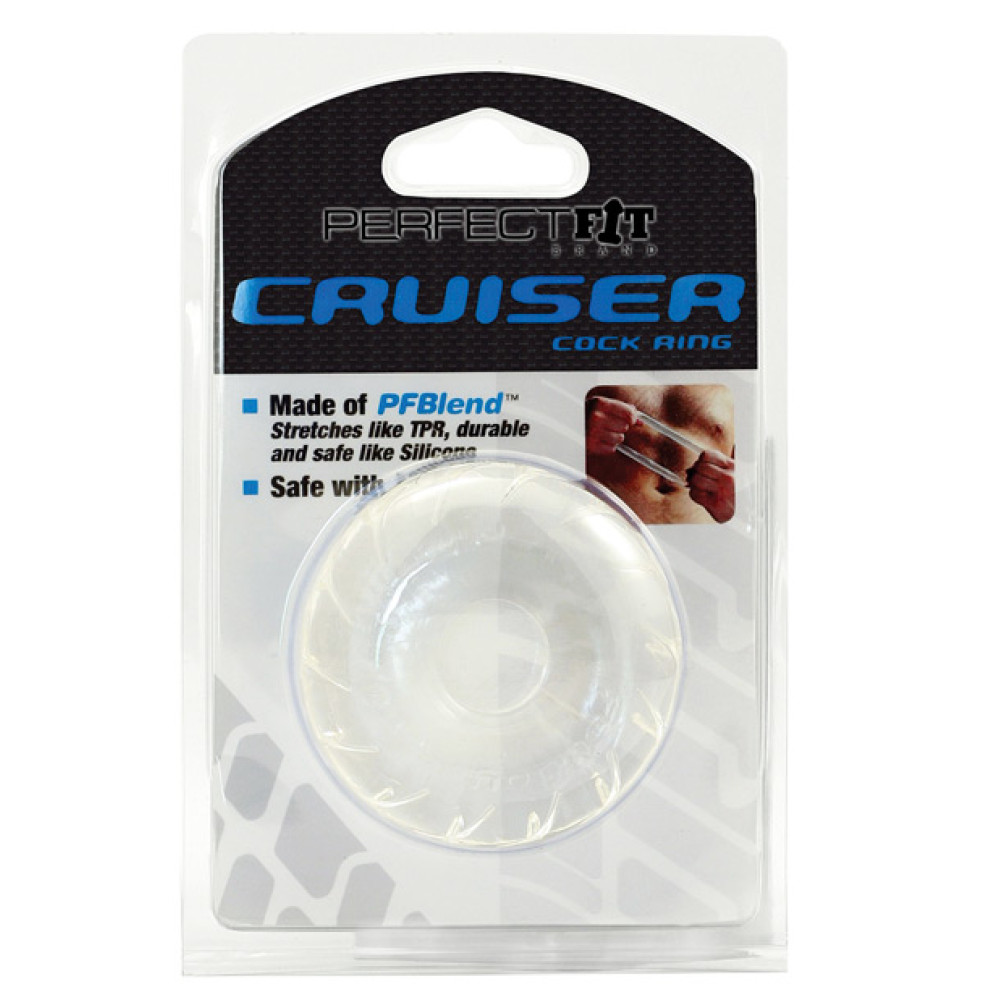Perfect Fit Cruiser Cock Ring in PFBlend - Ice Clear
