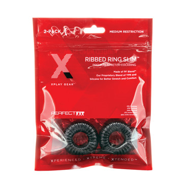 Xplay Gear Mixed Pack Ribbed Ring and Ribbed Ring Slim - Black - Pack of 2