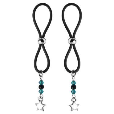 Bijoux de Nip Nipple Halos Star Charm - Turquoise/Black