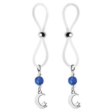 Bijoux de Nip Nipple Halos Moon & Star Charm - Blue/Clear