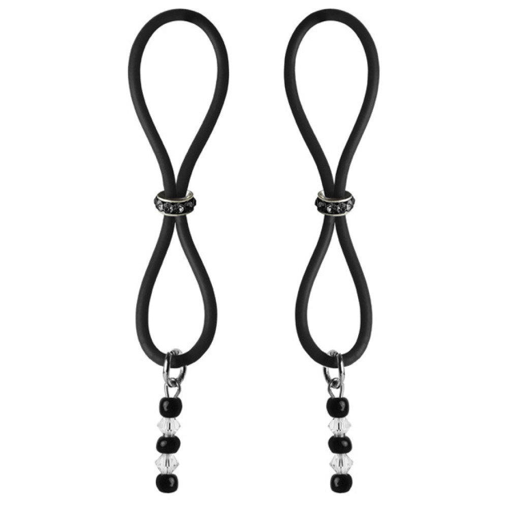 Bijoux de Nip Nipple Halos Black Gem Slider - Black/Clear
