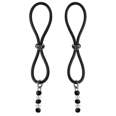 Bijoux de Nip Nipple Halos Black Gem Slider - Black/Clear