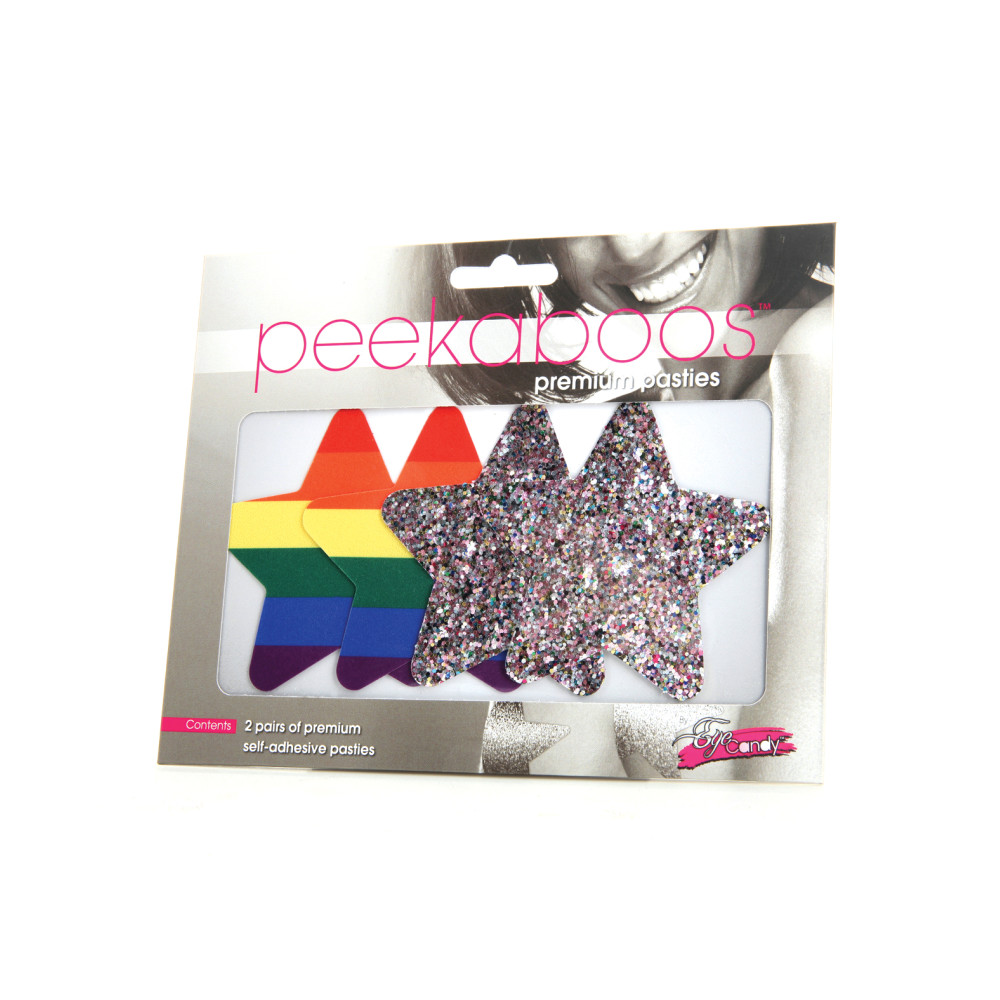 Peekaboos Pride Rainbow Glitter Stars - Pack of 2