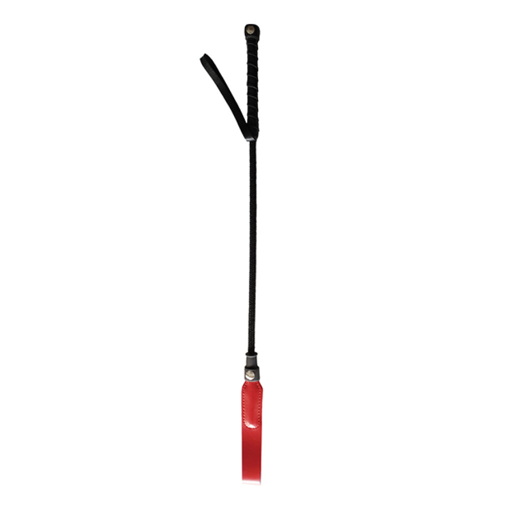 Rouge Short Riding Crop Slim Tip - Red