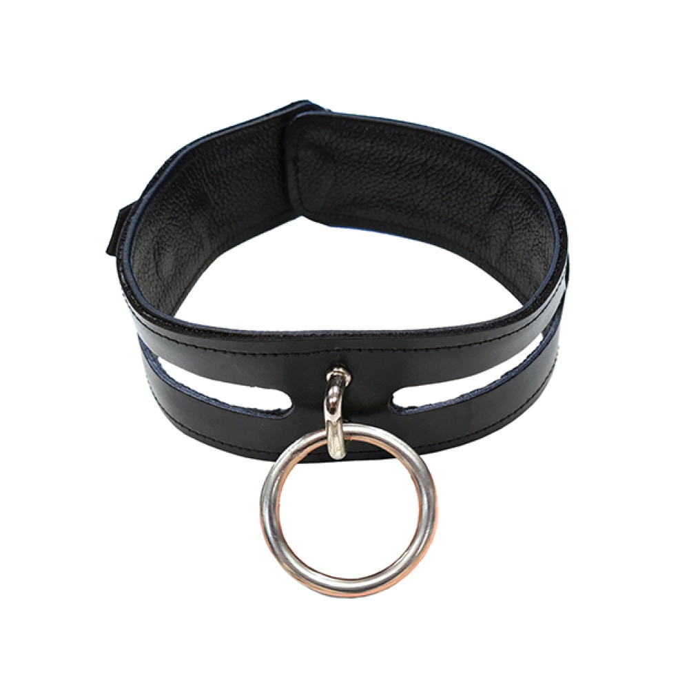 Rouge Leather Fashion Collar - Black
