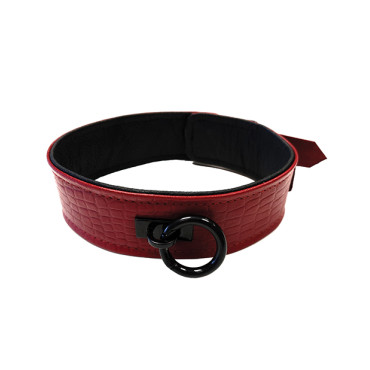 Rouge Plain Leather Collar - Burgundy