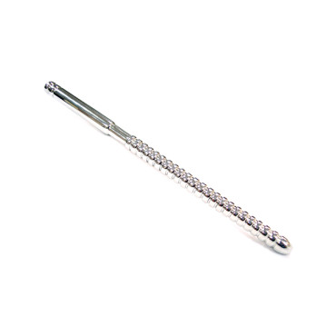Rouge Stainless Steel Ribbed Solid Urethral Probe - 16.5 cm Long