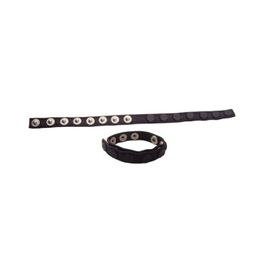 Rouge Single Multi Snap Strap Cockring - Black