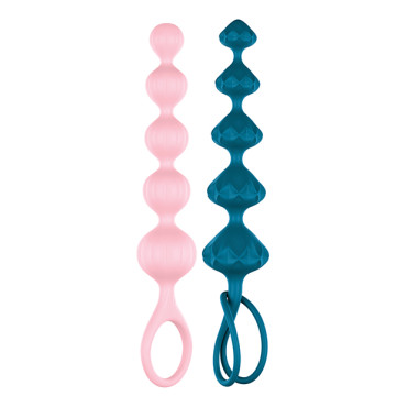 Satisfyer Love Beads Soft Silicone Beads - Blue & Pink