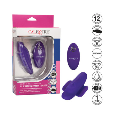 Lock N Play Remote Pulsating Panty Teaser - Purple