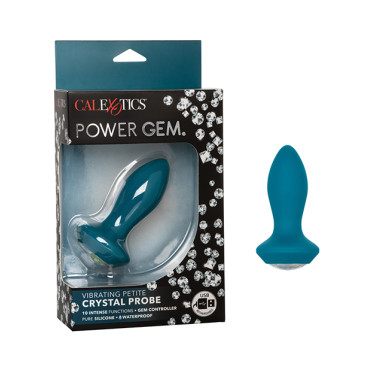 Power Gem Vibrating Petite Crystal Probe - Blue
