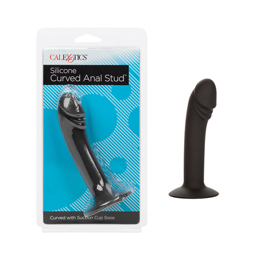 Silicone Curved Anal Stud - Black