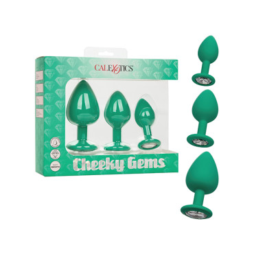 Cheeky Gems 3 pc Plug Set - Green