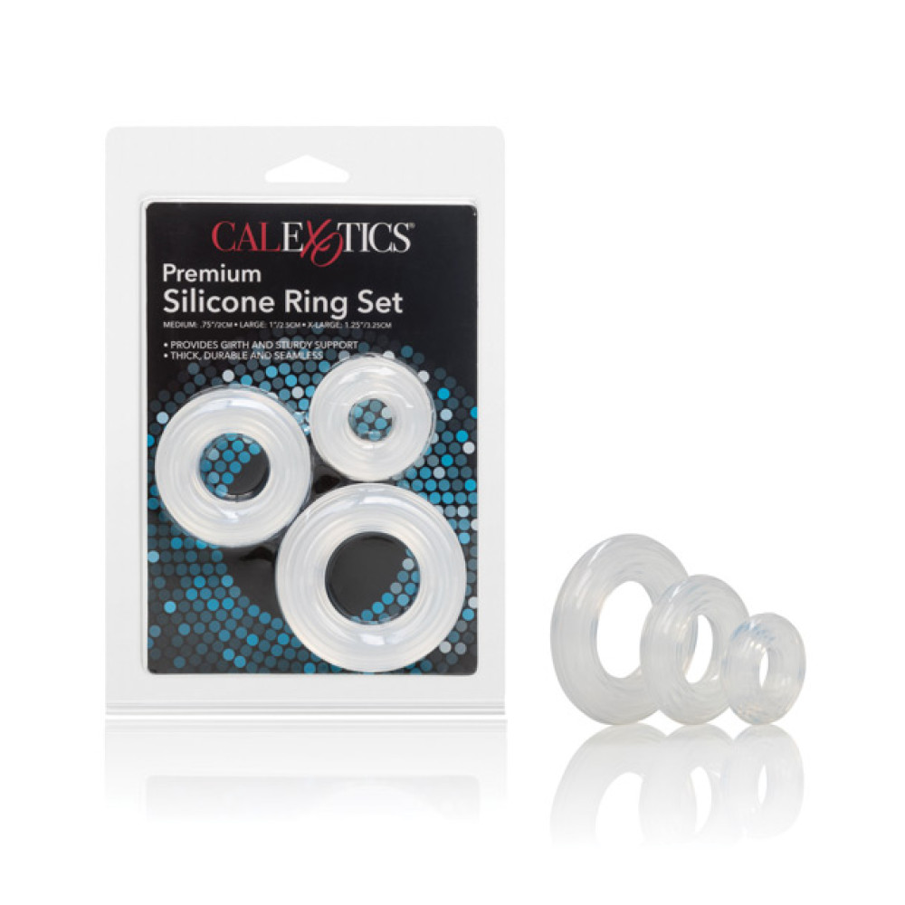 Premium Silicone Ring Set Pack of 3 - Clear