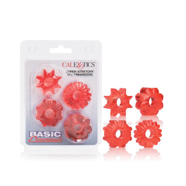 Basic Essentials Rings - Red Set of 4