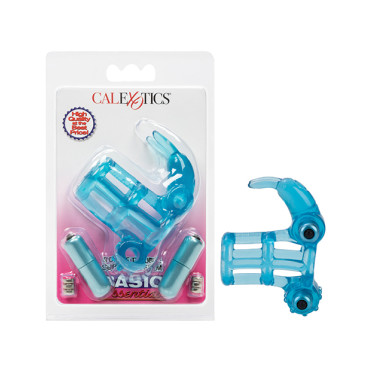 Basic Essentials Double Trouble Vibrating Support System - Blue