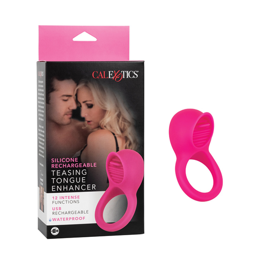 Silicone Rechargeable Teasing Tongue Enhancer - Pink