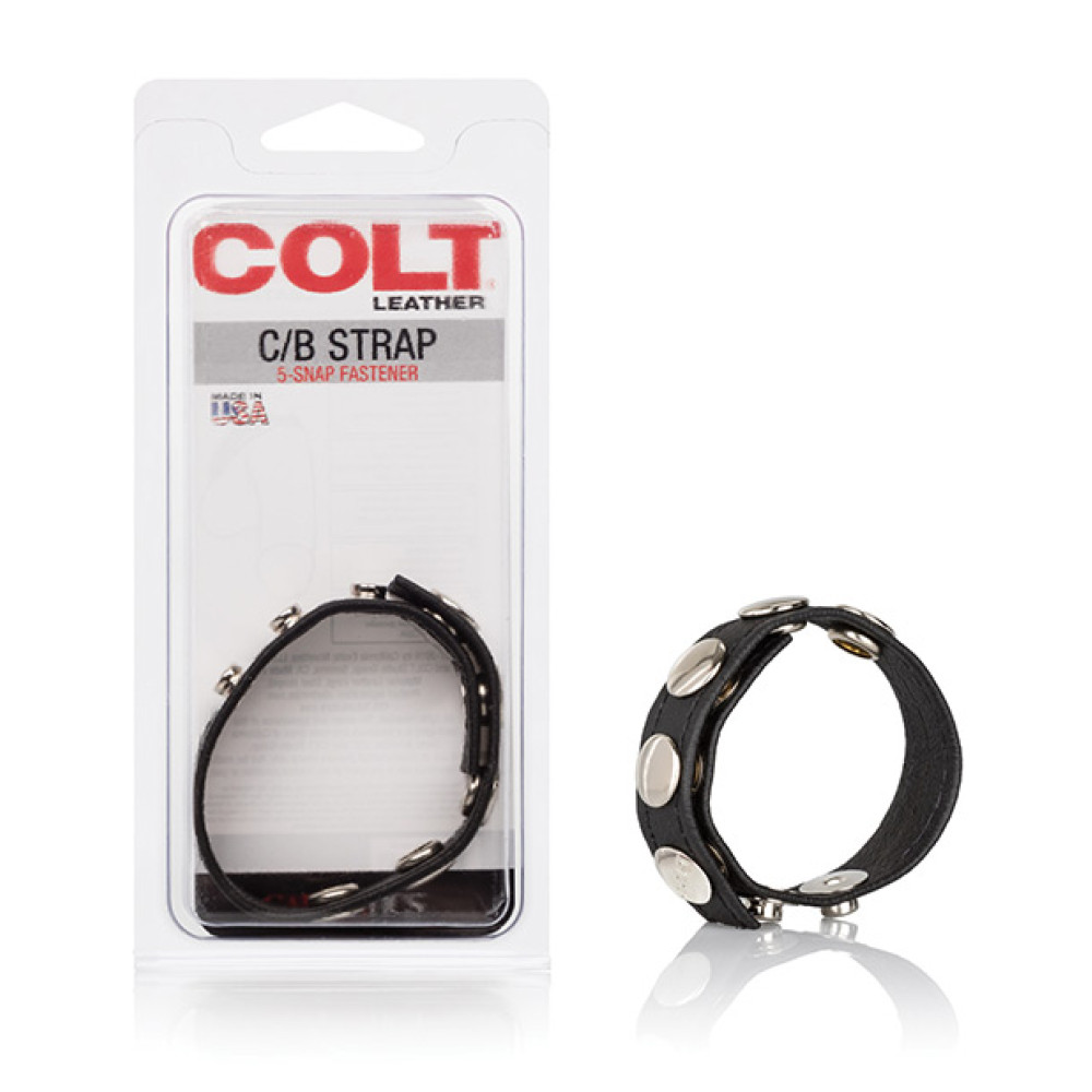 COLT Leather C/B Strap 5 Snap Fastener - Black