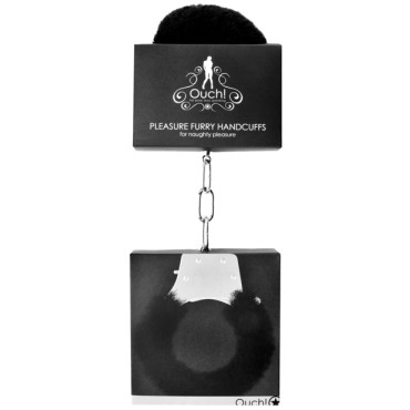 Shots Ouch Furry Pleasure Handcuffs - Black