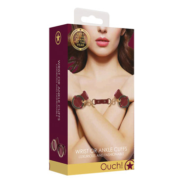 Shots Ouch Halo Wrist or Ankle Cuffs - Burgundy