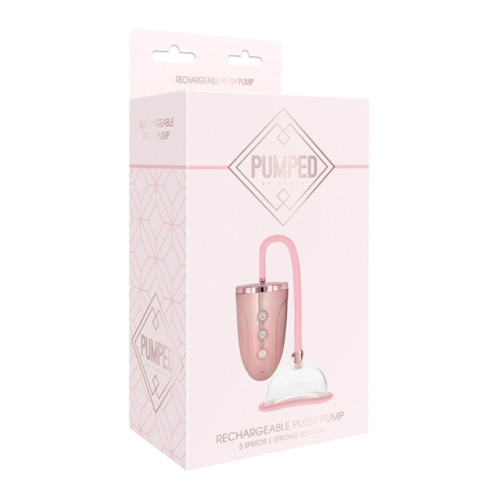 Shots Pumped Automatic Rechargeable Pussy Pump Set - Rose Gold Shots Pumped Automatic Rechargeable Pussy Pump Set - Rose Gold