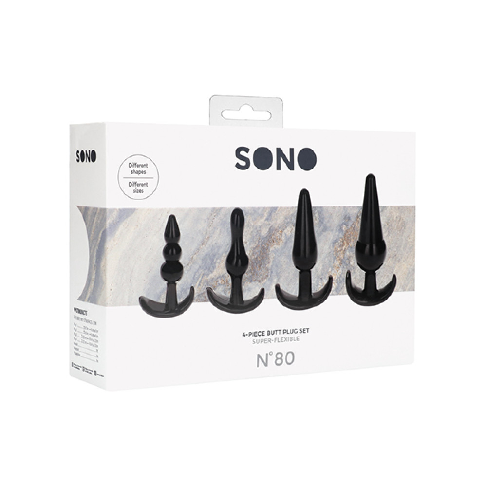 Shots Sono No. 8 Butt Plug - Black Set of 4