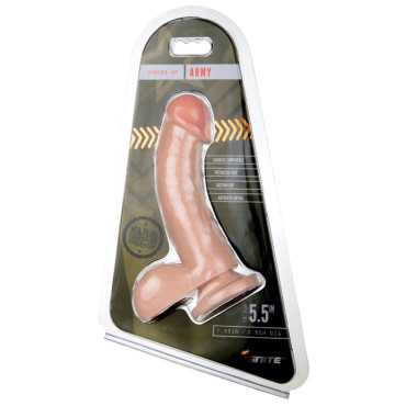 Major Dick Curved w/Balls & Suction Cup Army - Vanilla
