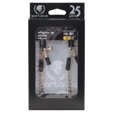 Spartacus Adjustable Alligator Nipple Clamps w/Link Chain