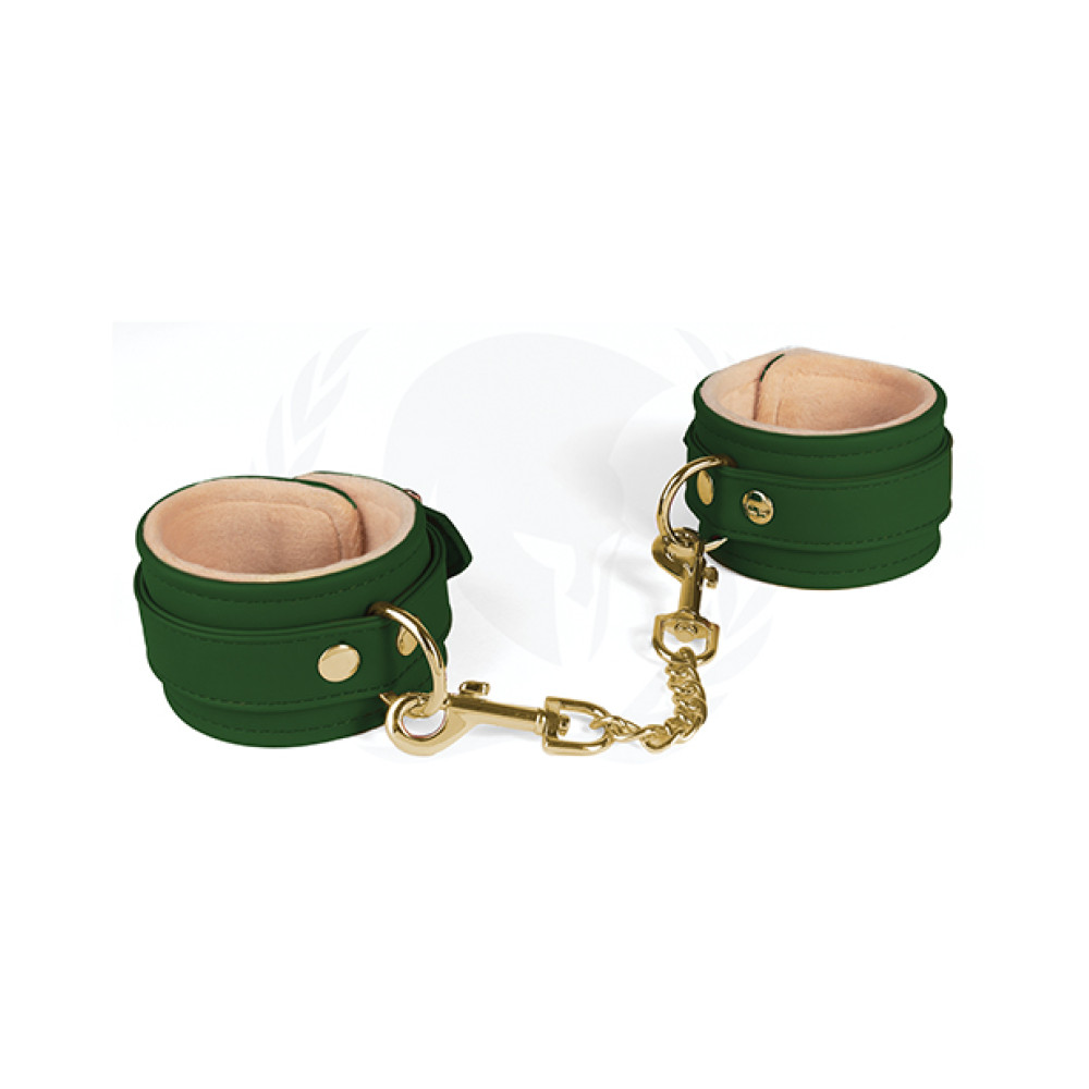 Spartacus PU Wrist Cuffs w/Plush Lining - Green