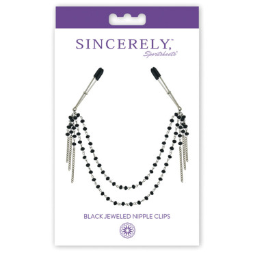 Sincerely Black Jeweled Nipple Clips