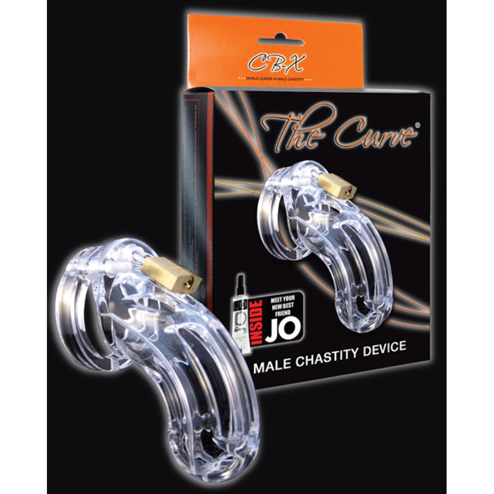 The Curve 3 3/4" Curved Cock Cage & Lock Set - Clear