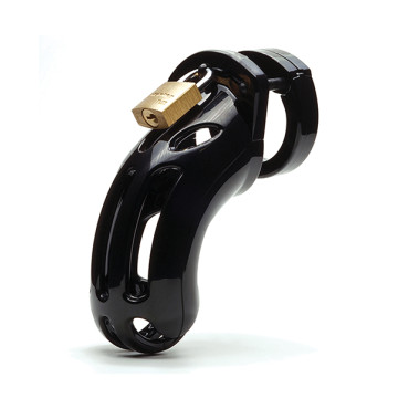 The Curve 3 3/4" Curved Cock Cage & Lock Set  - Black