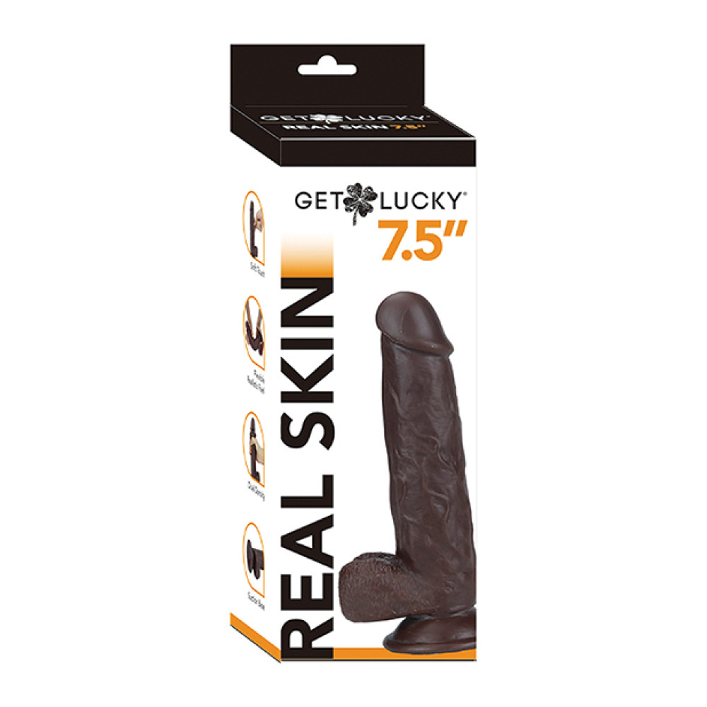 Get Lucky 7.5" Real Skin Series - Dark Brown